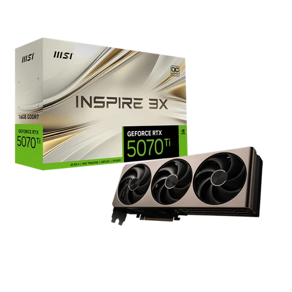 MSI Videokártya PCI-Ex16x nVIDIA RTX 5070 Ti INSPIRE 3X 16GB DDR7 OC