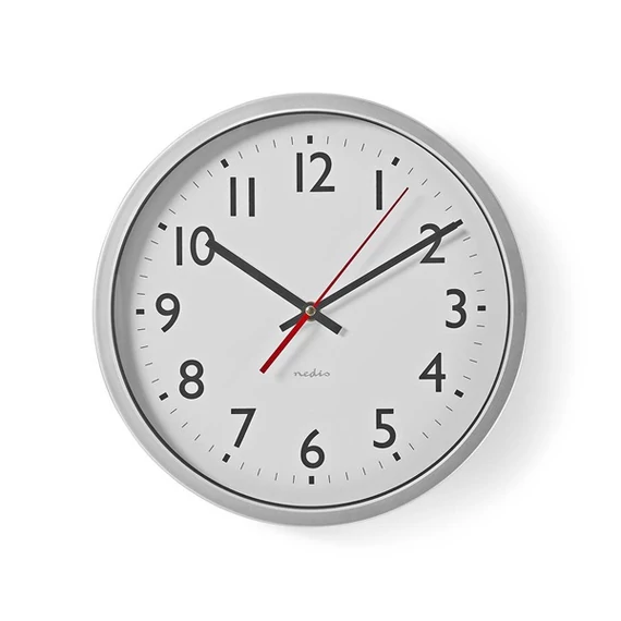 Nedis CLWA110WT falióra, 30 cm átmérő,  1 x AA, fehér, quarz technológia, 1,5V