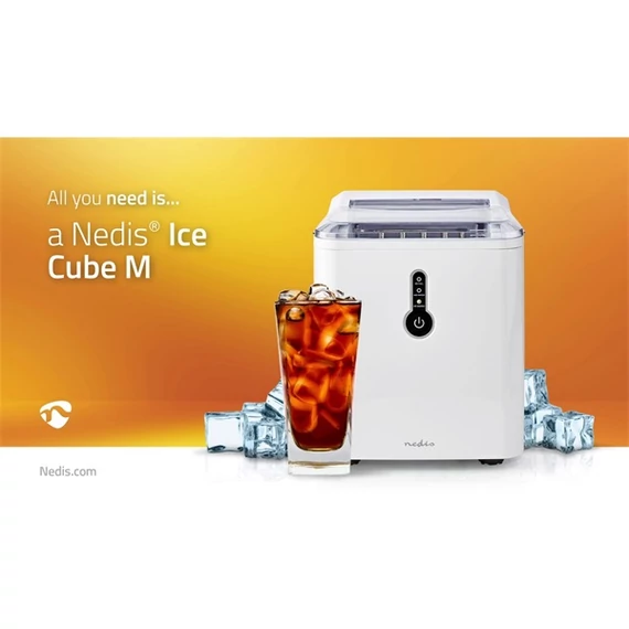 Nedis KAIC100FWT jégkockakészítő 1,5 L, maximum 12 kg kapacitás, 8 perc alatt kész a jégkocka