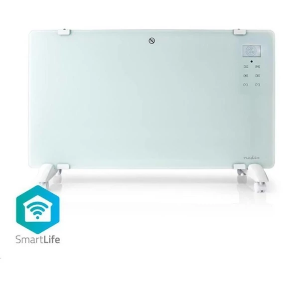 Nedis WIFIHTPL20FWT smart üvegpanel konvektor, 2000W, IP24, 2 fokozat, LED kijelző, állítható hőmérséklet