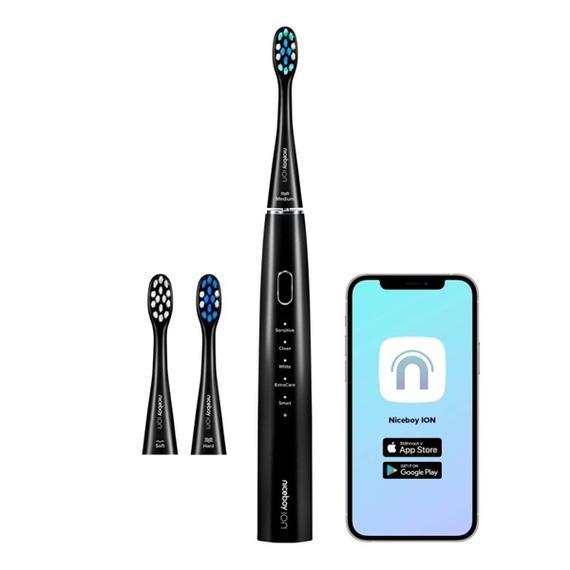 NICEBOY ION SmartSonic Elektromos fogkefe, Fekete