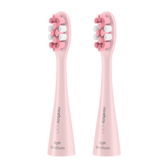 NICEBOY ION Sonic toothbrush heads 2 pcs Medium, pink