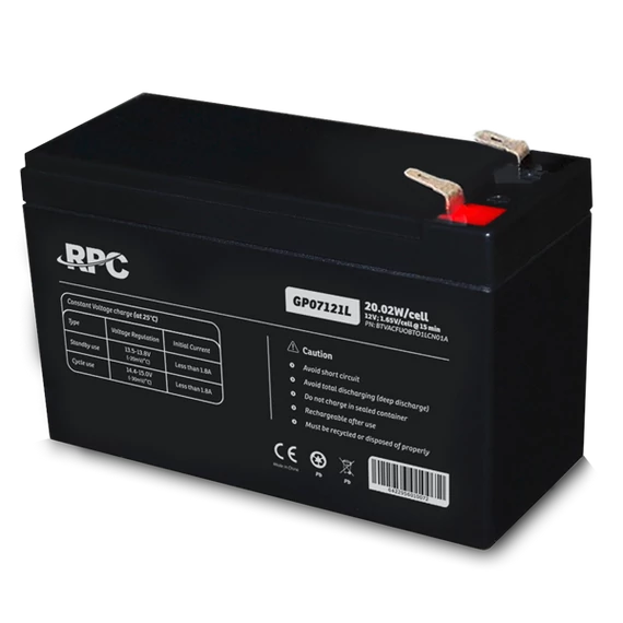 NJOY RPC GP07121L Akkumulátor 12V, 20.02W, gondozásmentes T1/F1
