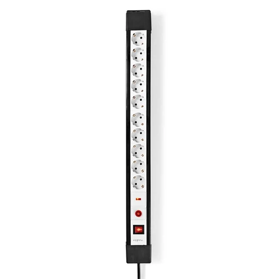 Nedis ESC103SPF1PRO 10 aljzatos elosztó túlfeszűltségvédelemmel, H05VV-F 3G1.5mm2 , 3680 W, 16A, hossz 3m