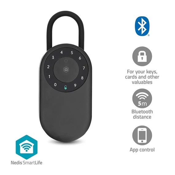 Nedis BTHKB11BK kültéri okos kulcs széf, Bluetooth®, IPX65