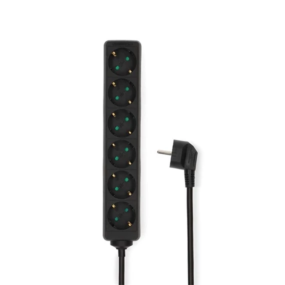 Nedis ESOC630F1BK 6 aljzatos elosztó, 3 m, 3680 W, 16 A, fekete