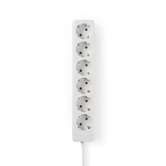 Nedis ESOC630F1WT 6 aljzatos elosztó, 3 m, 3680 W, 16 A, fehér