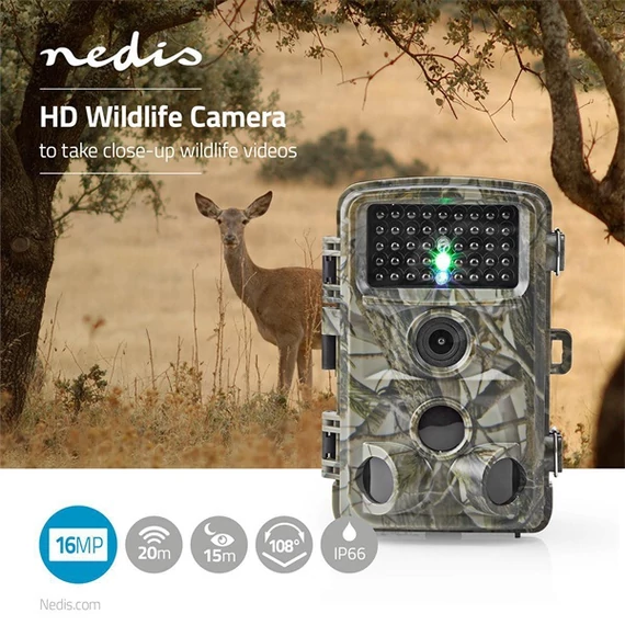 Nedis WCAM150GN vadkamera, 1080p@30fps | 16,0 MPixel | 5 MPixeles CMOS | IP56, mozgásérzékelő
