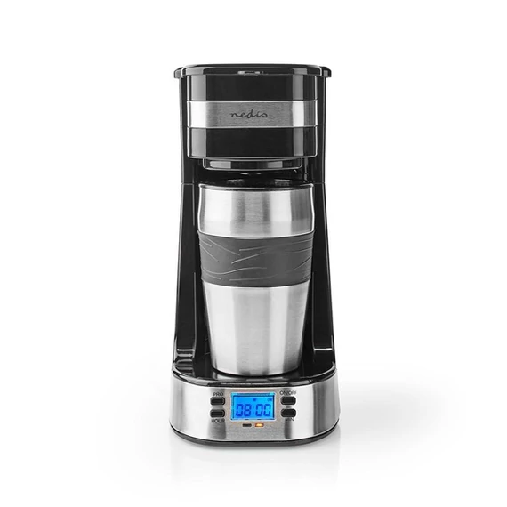 Nedis filteres kávéfőző, 700W, 420 ml termosz bögre, LCD kijelző, KACM310FBK