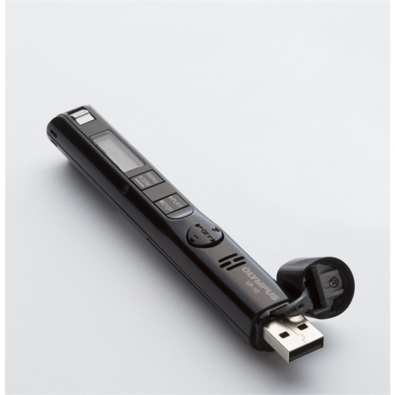 OLYMPUS Diktafon VP-10 fekete (4GB) tölthető Ni-MH akku és USB kábel