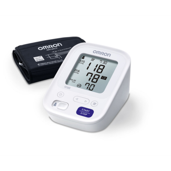 OMRON M3 Intellisense automata felkaros vérnyomásmérő, 5 év gar, 2x60 méréses memória, szabálytalan szívverés érzékelés