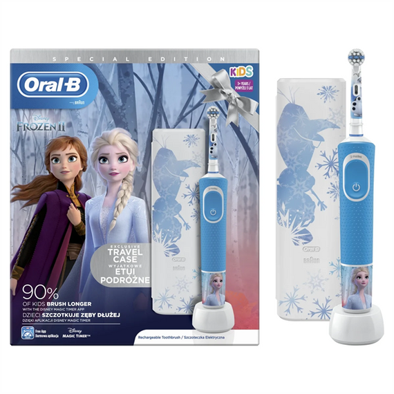 ORAL-B D100 Vitality  Kids Jégvarázs 2 Special Edition elektromos fogkefe + utazótok
