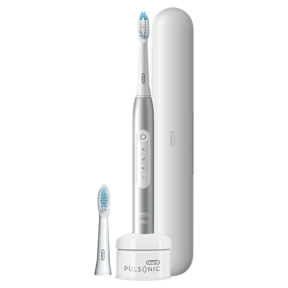 ORAL-B Pulsonic Slim Luxe 4500 Platinum Szónikus Fogkefe (+utazótok) 31.000 rezgőmozgás / perc, 3 féle üzemmód