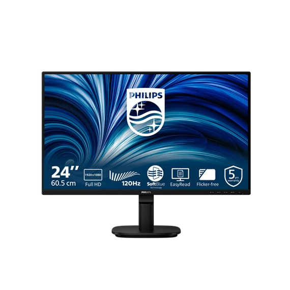 Philips IPS monitor 24" 24B2N2200, 1920x1080, 16:9, 300cd/m2, 4ms, VGA/DisplayPort/HDMI, 120 Hz, hangszóró