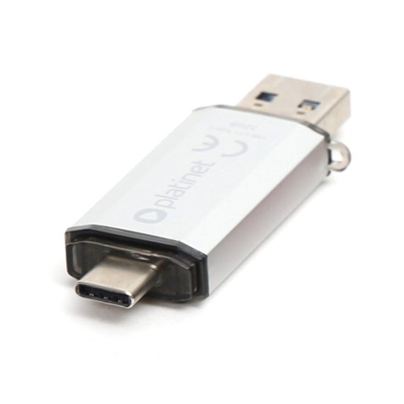 PLATINET Pendrive, AX-Depo, 32GB, USB 2.0 + USB-C Android telefonokhoz és tabletekhez, ezüst