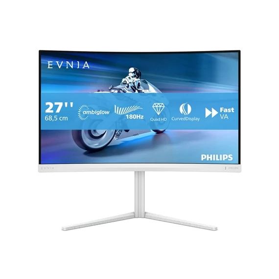 Philips EVNIA 180 Hz ívelt monitor 27", 27M2C5501/00  2560x1440, 16:9, 1ms, 300 cd/m2, HDMIx2/DisplayPort