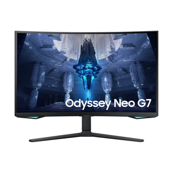 SAMSUNG Ívelt Gaming 165Hz VA monitor 32" G75NB, 3840x2160, 16:9, 350cd/m2, 1ms, 2xHDMI/DisplayPort/2xUSB, Pivot