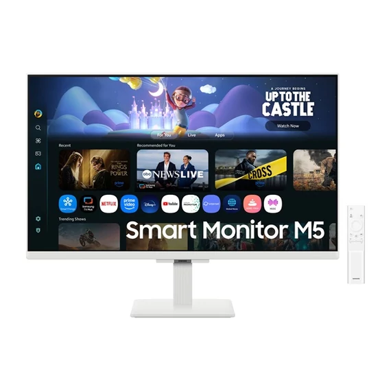SAMSUNG SMART IPS monitor 27" M5, 1920x1080, 16:9, 250cd/m2, 5ms, 2xHDMI/2xUSB/WiFi/Bluetooth, hangszóró, fehér