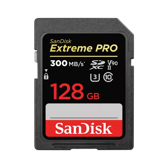 SANDISK 121506, SDXC EXTREME PRO KÁRTYA 128GB, 300MB/s, UHS-II, CL10 10, U3, V90