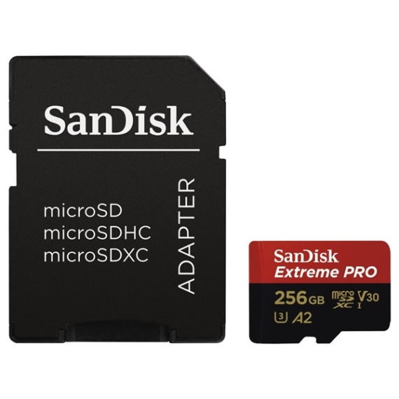 SANDISK Memóriakártya 183522, MICROSD EXTREME PRO KÁRTYA 256GB, 170MB/s , A2 C10 V30 UHS-I U3