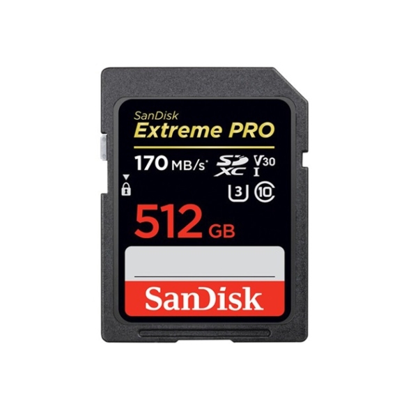 SANDISK Memóriakártya 183533, SDXC EXTREME PRO 512GB, 170MB/s, UHS-I, CLASS 10, V30, U3