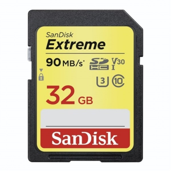 SANDISK Memóriakártya 173355, SDHC EXTREME KÁRTYA 32GB, 90MB/S, CL10, V30