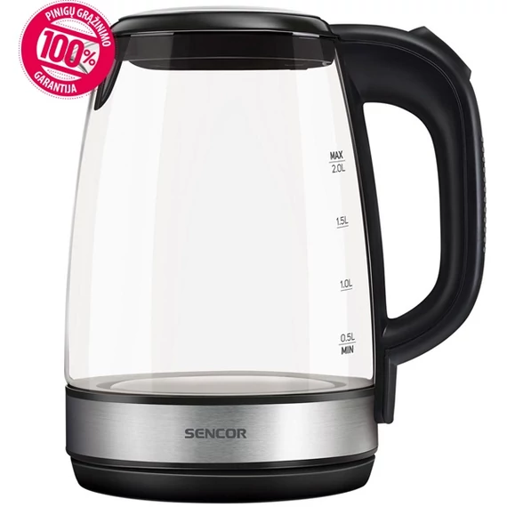 SENCOR SWK 2080BK Üveg Vízforraló, 2L, 2200W, Fekete