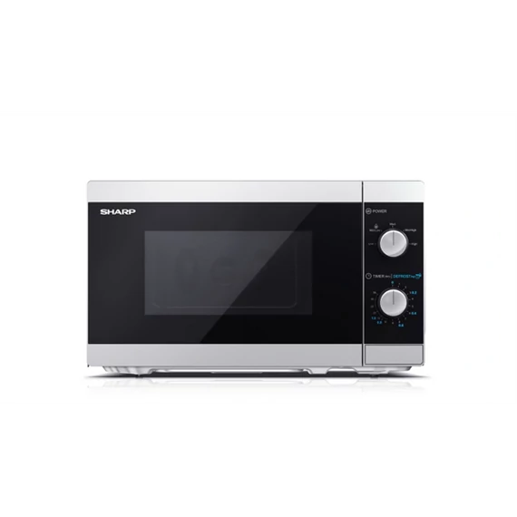 SHARP YC-MS01ES mikrohullámú sütő, 20 L, 800W, mechanikus, teljesítményfokozatok: 5, kiolvasztó funkció