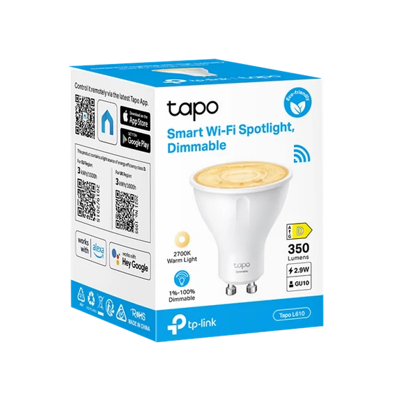 TP-LINK LED Izzó Wi-Fi-s GU10, Spotlight, TAPO L610