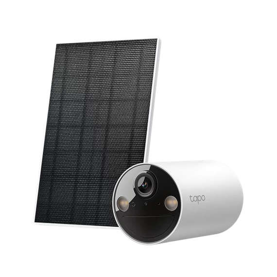 TP-LINK Wireless Kamera Cloud beltéri/kültéri + Okos Solar Panel IP65, TAPO C410 KIT