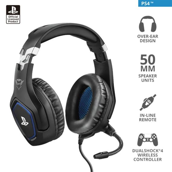 TRUST Mikrofonos fejhallgató PS4™-hez 23530, GXT 488 Forze PS4 Gaming Headset PlayStation® official licensed product