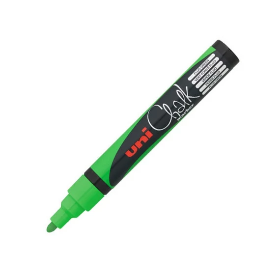 UNI Chalk Marker Pen PWE-5M Medium Bullet Tip - Fluorescent Green