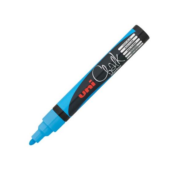 UNI Chalk Marker Pen PWE-5M Medium Bullet Tip - Light Blue