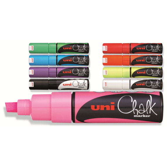 UNI Chalk Marker Pen PWE-8K Broad Chisel Tip - Black