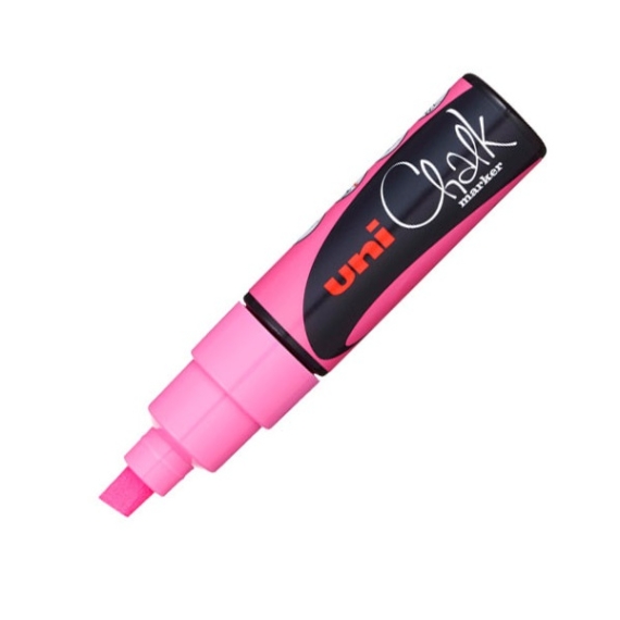 UNI Chalk Marker Pen PWE-8K Broad Chisel Tip - Fluorescent Pink
