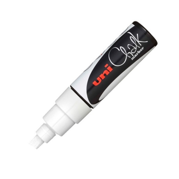 UNI Chalk Marker Pen PWE-8K Broad Chisel Tip - White