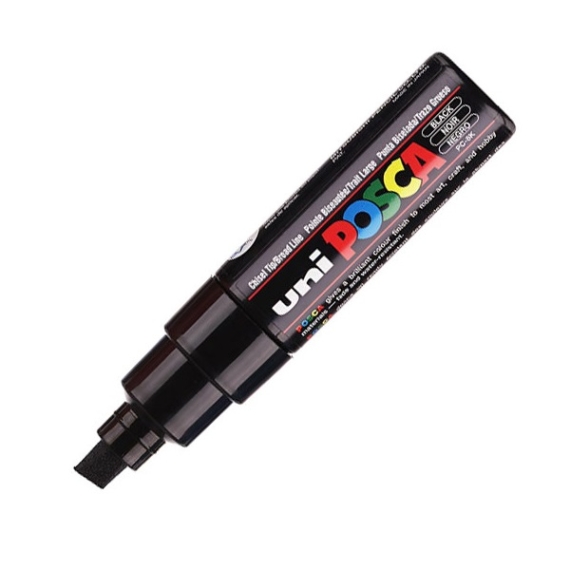 UNI POSCA Marker Pen PC-8K Broad Chisel - Black