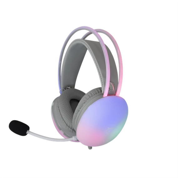 WHITE SHARK FIREFLY-W, GH-2342-W gamer fejhallgató, fehér/RGB, (3.5 Jack)