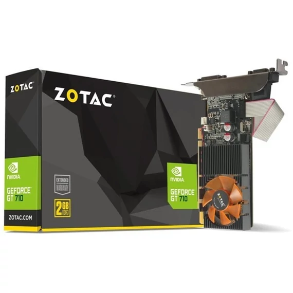 ZOTAC Videokártya PCI-Ex16x nVIDIA GT 710 2GB DDR3 Low Profile