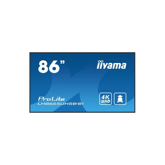 iiyama Prolite IPS 24/7 86", 3840x2160,16:9, 800cd/m2, 8ms,1200:1, HDMIx2/DP/USBx2/RS232C/RJ45 LH8665UHSB-B1