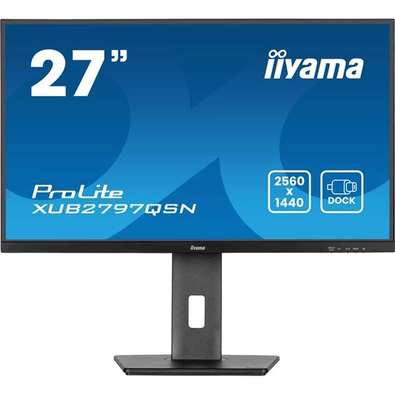 iiyama Prolite IPS monitor, 27", 2560 x 1440, 16:9, 300cd, 1ms, 1300:1, HDMI/DPx2/USB-Cx2/USBx4/RJ45, XUB2797QSN-B2