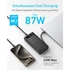ANKER Powerbank 20000mAh, 65W, 1xUSB-C, 1xUSB-A, Beépített USB-C töltő kábel, fekete - A1383H11