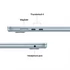 Apple Macbook Air 15,3" M5 10C CPU/10C GPU, 24GB/512GB - Sky Blue - HUN KB