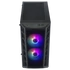 COOLER MASTER Ház Mini Tower ATX MASTERBOX MB320L ARGB + Kontroller,2db Ventilátorral,Tápegység nélkül, Üvegfalú, fekete