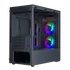 COOLER MASTER Ház Mini Tower ATX MASTERBOX MB320L ARGB + Kontroller,2db Ventilátorral,Tápegység nélkül, Üvegfalú, fekete