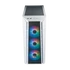 COOLER MASTER Ház Midi ATX MasterBox 520 + 3db Ventilátor + HUB,Tápegység nélkül, Üvegfalú, fehér