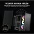 CORSAIR Ház 2000D RGB AIRFLOW Mini-ITX, 3xAF120 RGB SLIM Ventillátorral, SFX Tápegység nélkül, Edzett Üveg, fekete