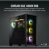 CORSAIR Ház iCUE 4000X RGB, 3x12mm RGB Ventillátorral, Tápegység nélkül, Edzett Üveg, fekete