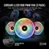 CORSAIR Rendszerhűtő Ventilátor, LL120 RGB + Lighting Node CORE Kontroller + HUB, 12cm, fekete, 3db/csomag
