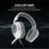 CORSAIR Vezetékes Headset, HS55 Gaming, Ultrakönnyű, Jack dugós, fehér